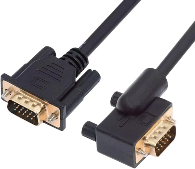 Main image of chenyang VGA Cable,VGA SVGA D-Sub HDB15Pin Male to Male 90 Degree Left Angled Video Graphics Array Cable Adapter 3.28FT/1.0M for Monitor/Projector/Graphics