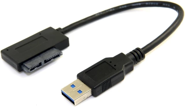 Main image of cablecc USB 3.0 to 7+6 13pin Slimline Sata Adapter Cable for Laptop Cd DVD ROM Optical Drive