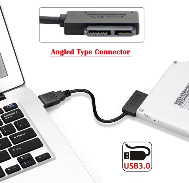 Alt view image 7 of 7 - cablecc USB 3.0 to 7+6 13pin Slimline Sata Adapter Cable for Laptop Cd DVD ROM Optical Drive