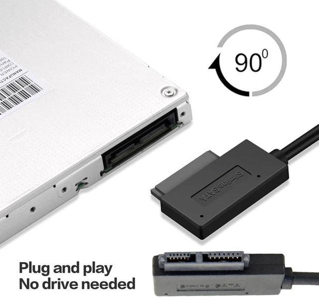 Alt view image 5 of 7 - cablecc USB 3.0 to 7+6 13pin Slimline Sata Adapter Cable for Laptop Cd DVD ROM Optical Drive
