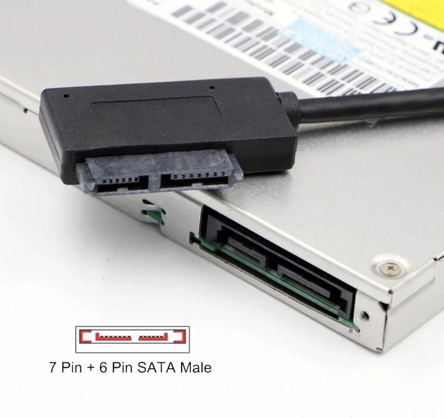 Alt view image 6 of 7 - cablecc USB 3.0 to 7+6 13pin Slimline Sata Adapter Cable for Laptop Cd DVD ROM Optical Drive