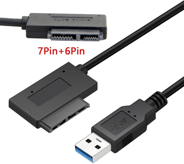 Alt view image 2 of 7 - cablecc USB 3.0 to 7+6 13pin Slimline Sata Adapter Cable for Laptop Cd DVD ROM Optical Drive