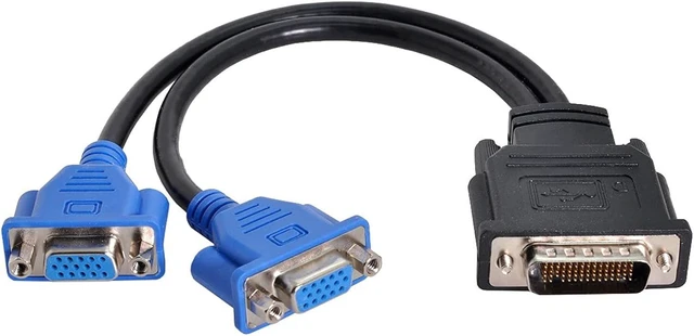 Main image of Cablecc DMS-59pin Male LFH 60Pin to Dual 15Pin VGA RGB Female Splitter Extension Cable for PC Graphics Card