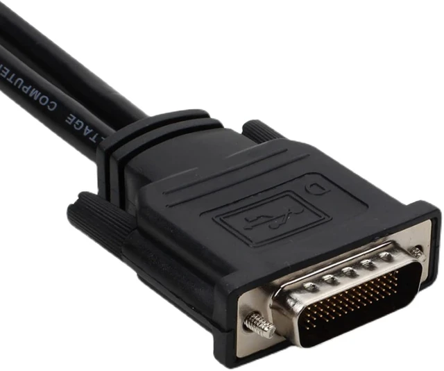 Alt view image 3 of 7 - Cablecc DMS-59pin Male LFH 60Pin to Dual 15Pin VGA RGB Female Splitter Extension Cable for PC Graphics Card