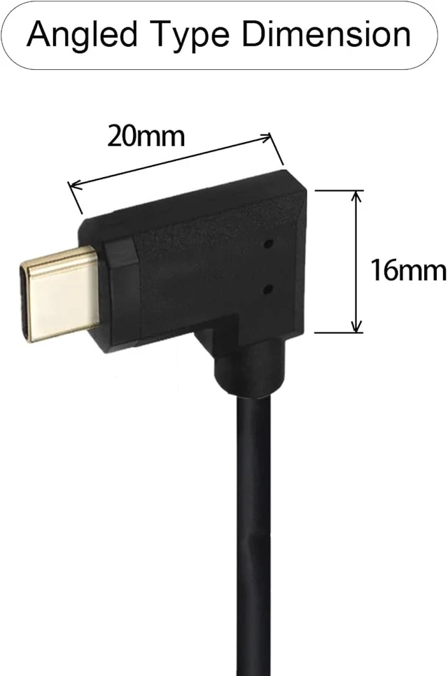 Alt view image 3 of 7 - cablecc 90 Degree Left & Right Angled USB-C USB 3.1 Type C Male to Female Extension Data Cable 30cm