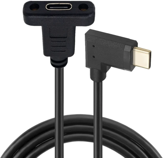 Alt view image 6 of 7 - cablecc 90 Degree Left & Right Angled USB-C USB 3.1 Type C Male to Female Extension Data Cable 30cm