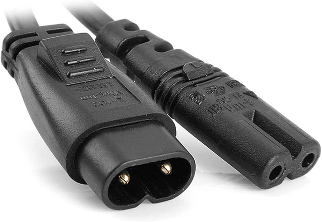 Main image of cablecc IEC 60320 C8 Plug to C7 Receptacle Male to Female Extension Power Supply Main Adapter Cable 30cm
