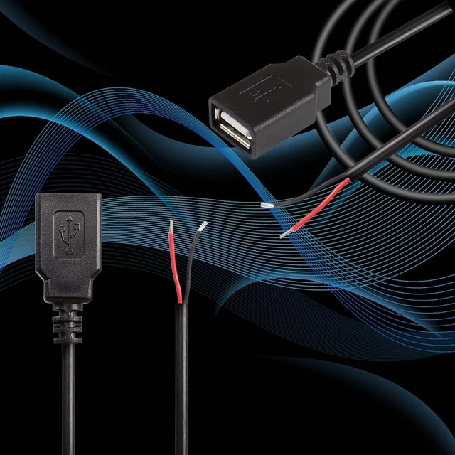 Alt view image 7 of 7 - USB 2.0 Female Pigtail Cable Extension Power Cable 22AWG 5V 3A -2 Pcs(0.3M)