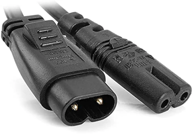 Alt view image 6 of 7 - cablecc IEC 60320 C8 Plug to C7 Receptacle Male to Female Extension Power Supply Main Adapter Cable 30cm