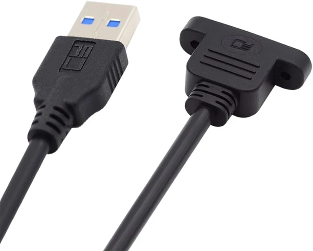 Main image of cablecc 5Gbps USB 3.0 Type A Male to Micro USB 3.0 Female Type-B Screw Mount Type Extension Cable 50CM