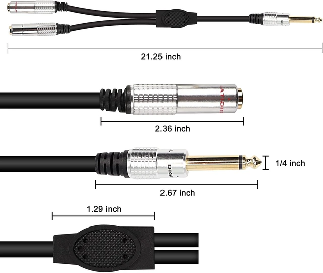 Alt view image 2 of 7 - XMSJSIY 6.35mm TS Guitar Signal Audio Y Splitter Cable-0.5M/1.6FT