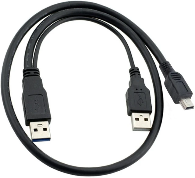 Alt view image 2 of 7 - chenyang USB 2.0 to Mini USB 5Pin Data Cable with Extra Power Cable for Hard Disk Drive