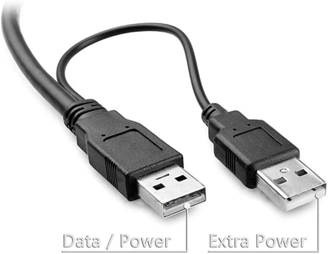 Alt view image 3 of 7 - chenyang USB 2.0 to Mini USB 5Pin Data Cable with Extra Power Cable for Hard Disk Drive
