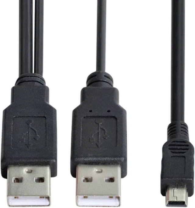 Alt view image 4 of 7 - chenyang USB 2.0 to Mini USB 5Pin Data Cable with Extra Power Cable for Hard Disk Drive