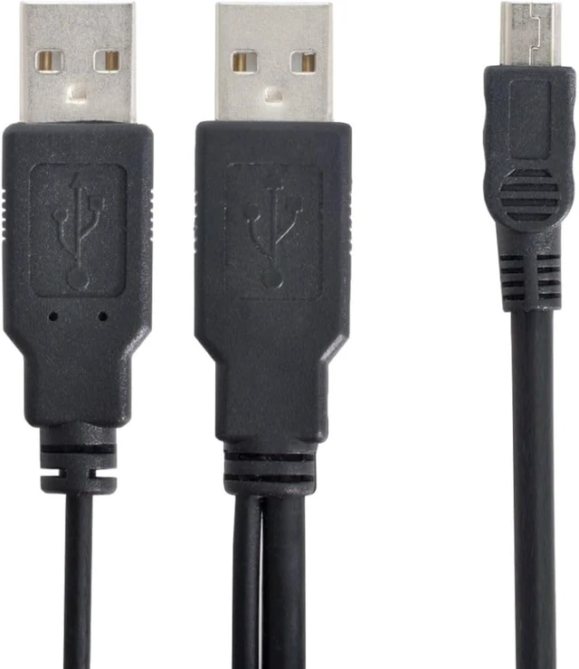 Alt view image 5 of 7 - chenyang USB 2.0 to Mini USB 5Pin Data Cable with Extra Power Cable for Hard Disk Drive