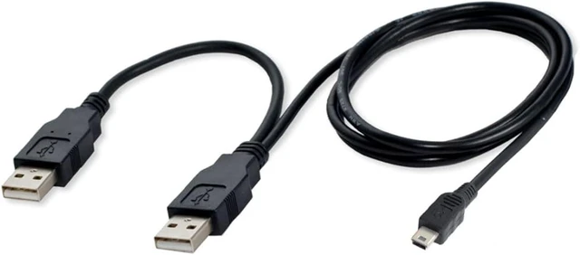 Alt view image 6 of 7 - chenyang USB 2.0 to Mini USB 5Pin Data Cable with Extra Power Cable for Hard Disk Drive