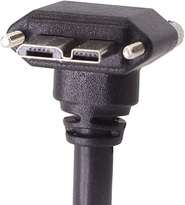 Alt view image 2 of 7 - chenyang Micro USB 3.0 Cable USB 3.0 Type A Male to Micro B Male 90 Degree UP Angled Cable with Mount Panel Screws 3.0M