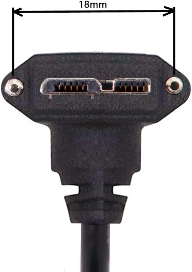 Alt view image 3 of 7 - chenyang Micro USB 3.0 Cable USB 3.0 Type A Male to Micro B Male 90 Degree UP Angled Cable with Mount Panel Screws 3.0M