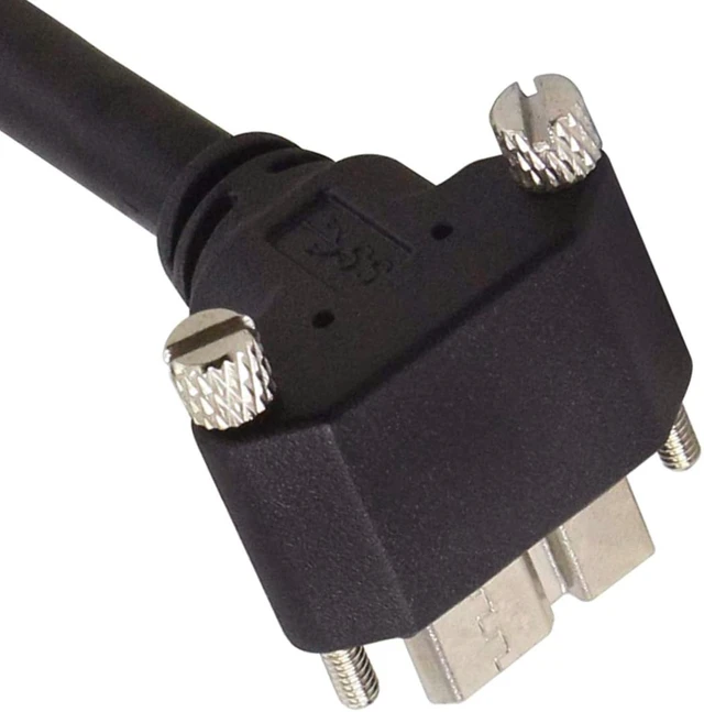 Alt view image 7 of 7 - chenyang Micro USB 3.0 Cable USB 3.0 Type A Male to Micro B Male 90 Degree UP Angled Cable with Mount Panel Screws 3.0M