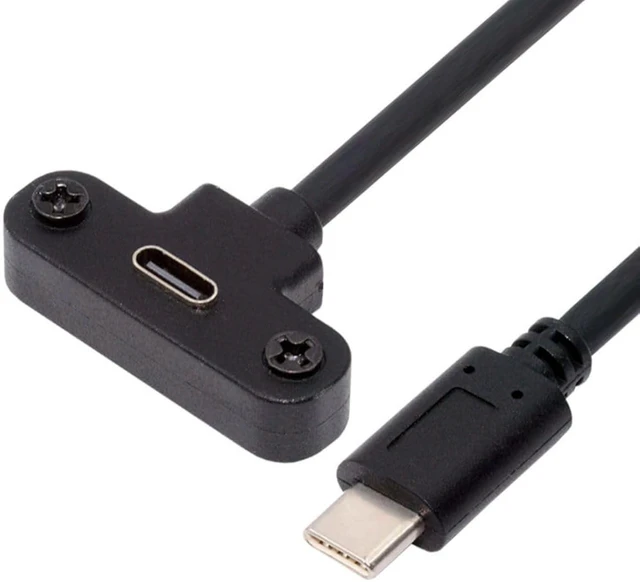 Main image of chenyang USB C Extension Cable USB 2.0 Type C Male to Female Fast Charging Data Transfer Extension Cable with Panel Mount Screw 0.3M