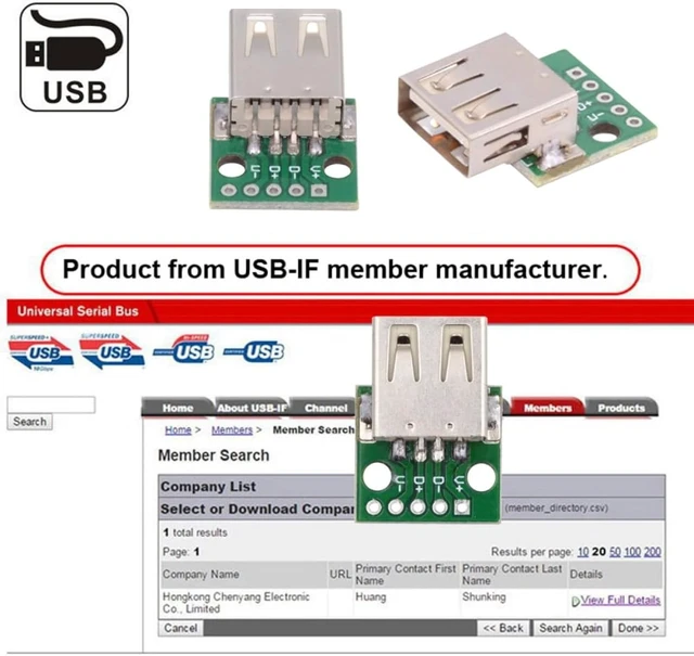 Alt view image 5 of 7 - cablecc 5-piece Set of DIY OEM USB-A 2.0 Female with PCB Board 5Pin Contact (Flat Mouth) Assembly Solder Type