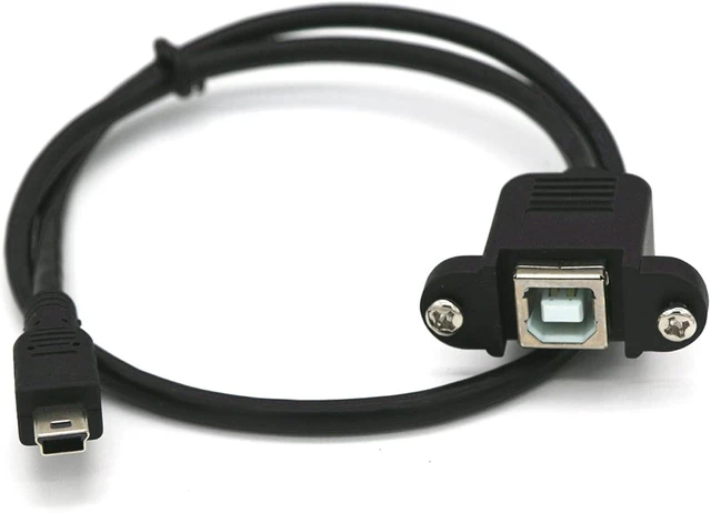 Alt view image 7 of 7 - cablecc 5pin Mini USB 5pin Male to USB B Female Panel Mount Type Cable 20cm with Screws
