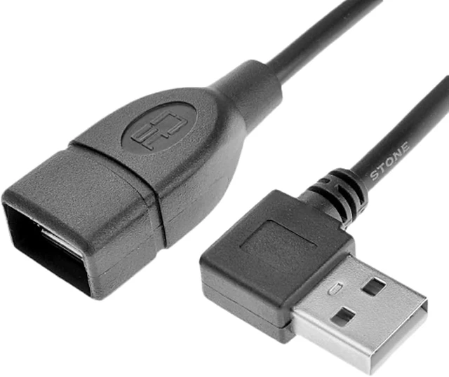 Alt view image 3 of 7 - chenyang 2 Pack USB Extension Cable, USB 2.0 Type A Male to Female 90 Degree Angled Data Transfer Charging Extension Cable 40cm