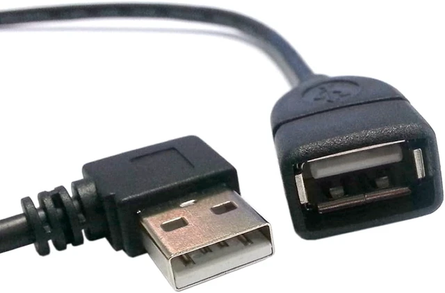Alt view image 4 of 7 - chenyang 2 Pack USB Extension Cable, USB 2.0 Type A Male to Female 90 Degree Angled Data Transfer Charging Extension Cable 40cm