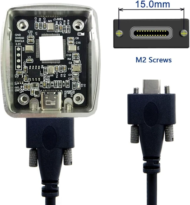 Alt view image 4 of 7 - chenyang Type-C USB 3.1 USB-C Male to Male Type-C USB 3.1 USB-C with M2 Screws Locking Panel Mount Type 10Gbps Data Cable 3.0M