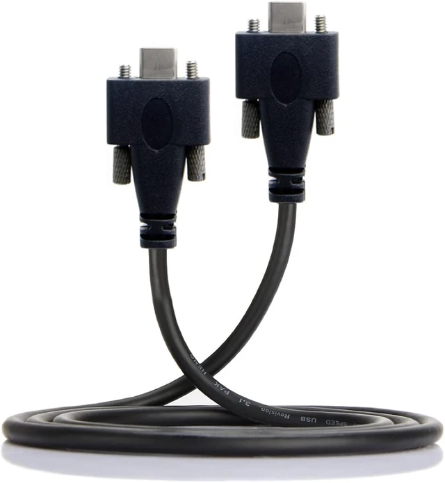 Alt view image 7 of 7 - chenyang Type-C USB 3.1 USB-C Male to Male Type-C USB 3.1 USB-C with M2 Screws Locking Panel Mount Type 10Gbps Data Cable 3.0M