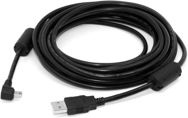 Alt view image 4 of 7 - chenyang Mini USB Cable USB 2.0 Male to Mini USB 5 Pin Male 90 Degree Left Angled Charging Data Transfer Extension Cable Black 5.0M for Dash Cam/GPS/Microphone