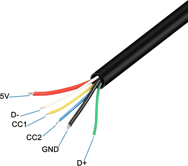 Alt view image 5 of 7 - XMSJSIY USB Type C PD Pigtail Cable Charge Bare Wire Data Transmission