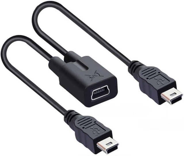 Main image of chenyang Mini USB Splitter Multi Charging Cable,Mini USB 1 Female to 2 Male Charge Extension Cable Supports Charging Two Devices at The Same Time 0.98FT/0.3M