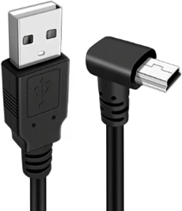 Main image of chenyang Mini USB Cable,USB 2.0 Male to Mini USB 5 Pin Male 90 Degree UP Angled Charging Data Transfer Extension Cable Black 1.5M for Dash Cam/GPS/Microphone