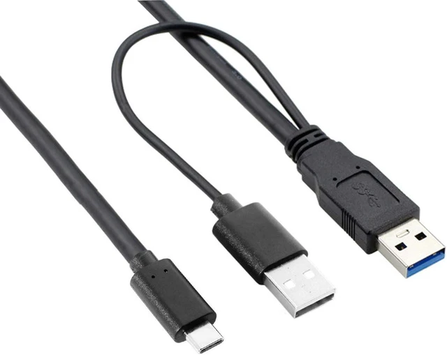 Main image of CY Type-C USB-C to USB 3.0 Male & USB 2.0 Dual Data Y Cable for Laptop & Hard Disk 60cm