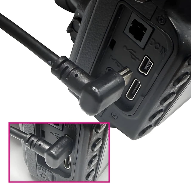 Alt view image 4 of 7 - chenyang Mini USB Cable,USB 2.0 Male to Mini USB 5 Pin Male 90 Degree UP Angled Charging Data Transfer Extension Cable Black 1.5M for Dash Cam/GPS/Microphone