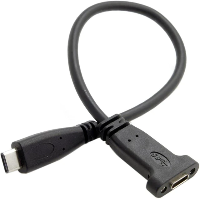 Main image of chenyang CY USB C to C Cable USB 3.1 Type C Male to Female Data Extension Cable with Panel Mount Screw Hole