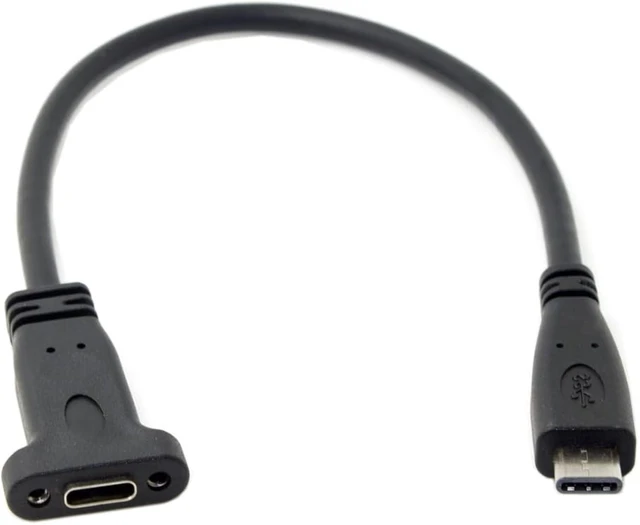 Alt view image 6 of 7 - chenyang CY USB C to C Cable USB 3.1 Type C Male to Female Data Extension Cable with Panel Mount Screw Hole