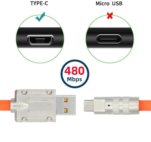 Alt view image 4 of 7 - chenyang USB to Micro USB Cable,USB 2.0 Male to Micro USB 5Pin Male Liquid Silicone Ultra Soft 120W Power Fast Charge Data Transfer Extension Cable 1.0M