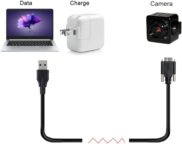 Alt view image 3 of 7 - chenyang Micro USB 3.0 Cable, USB 3.0 Type A Male to Micro B Male Cable with Repeater Chipset/Mount Panel Screws 8.0M
