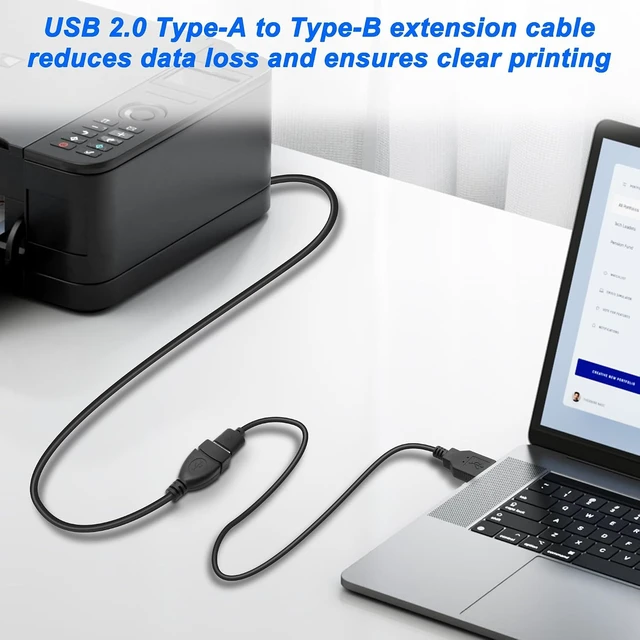 Alt view image 6 of 7 - XMSJSIY USB Female to Type B Male Printer Cable USB2.0A to Type-B Extension