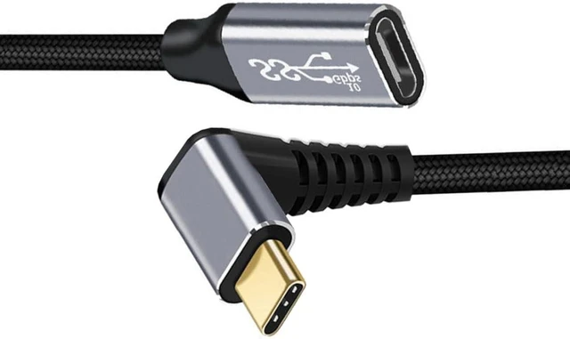Main image of chenyang CY USB C USB 3.1 Type C Male to Female Extension Data Cable 90 Degree Angled 10Gbps 100W 0.5M
