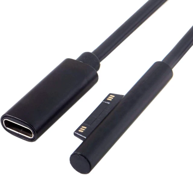 Alt view image 6 of 7 - cablecc DC 15V Type-C USB-C Female to Surface Pro3 Pro4 Pro5 Pro6 Book Pro Charge Cable for Laptop