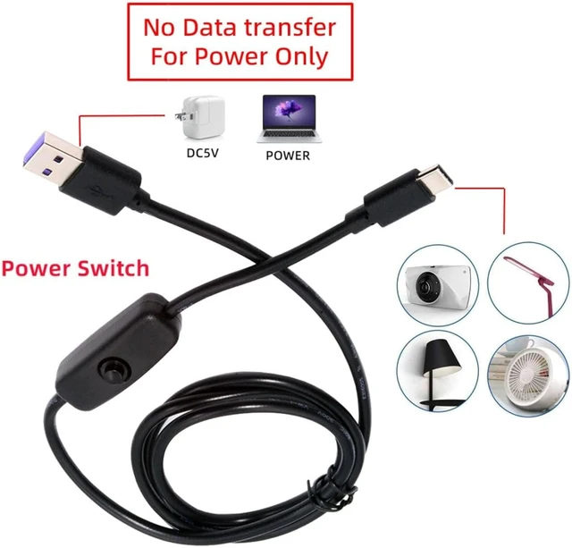 Alt view image 6 of 7 - chenyang USB Power Switch Extension Cable USB 2.0 Male to USB C Male with On/Off Power Switch Button DC 5V Power Extension Cable 1.0M