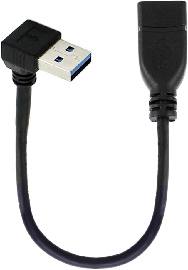Main image of Cablecc USB 3.0 Type-A Male to USB 3.0 Type-A Female Extension Cable 20cm 5Gbps 90 Degree (Up Angled)