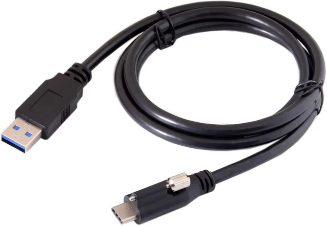 Main image of cablecc USB 3.1 Type-C Locking Connector to Standard USB3.0 Data Cable 1.2m with Panel Mount Screw