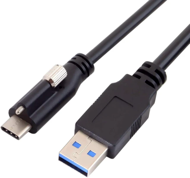 Alt view image 2 of 7 - cablecc USB 3.1 Type-C Locking Connector to Standard USB3.0 Data Cable 1.2m with Panel Mount Screw