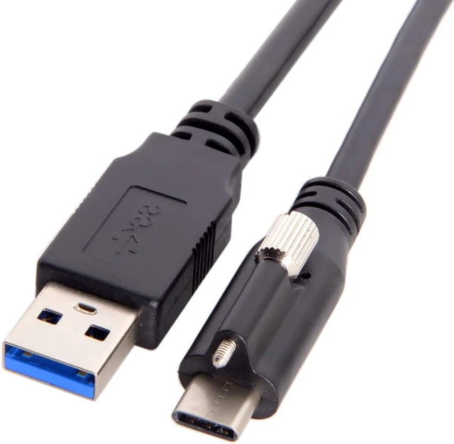 Alt view image 3 of 7 - cablecc USB 3.1 Type-C Locking Connector to Standard USB3.0 Data Cable 1.2m with Panel Mount Screw