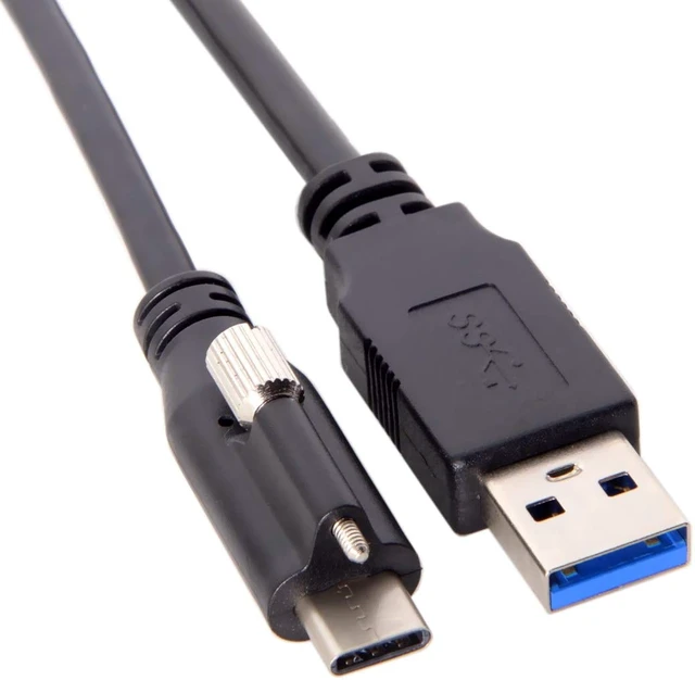 Alt view image 4 of 7 - cablecc USB 3.1 Type-C Locking Connector to Standard USB3.0 Data Cable 1.2m with Panel Mount Screw
