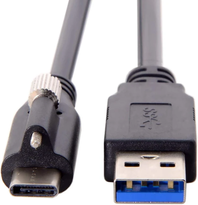 Alt view image 5 of 7 - cablecc USB 3.1 Type-C Locking Connector to Standard USB3.0 Data Cable 1.2m with Panel Mount Screw